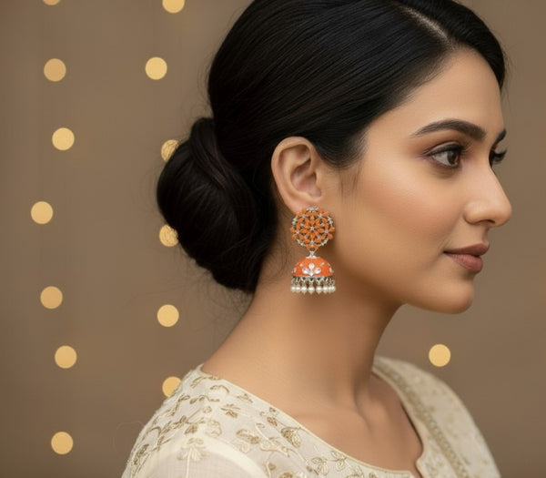 Orange Riona Jhumkas