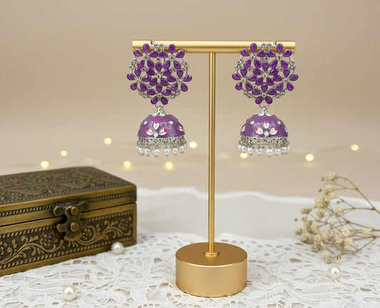 Purple Riona Jhumkas