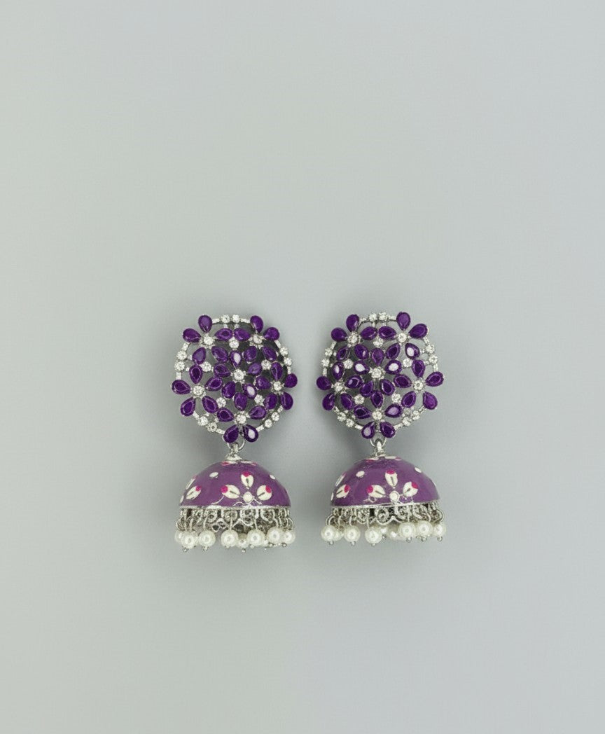Purple Riona Jhumkas