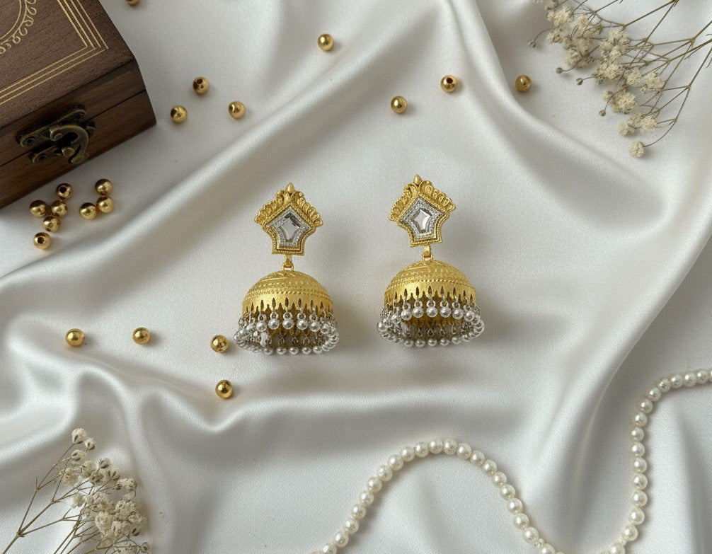 Gold Silver Rishika Jhumkis