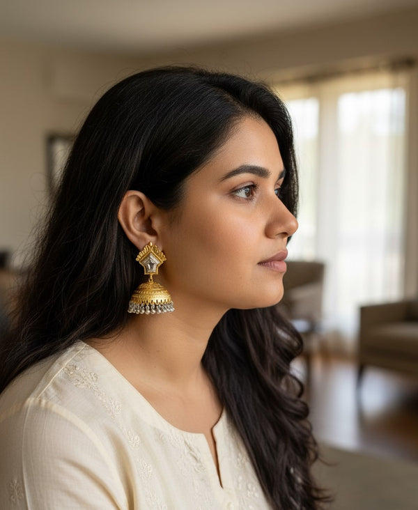 Gold Silver Rishika Jhumkis