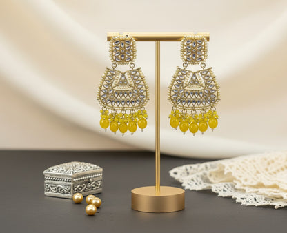 Yellow Kundan Jasmine Chandbalis