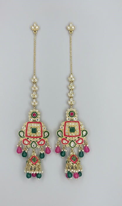 Multicolor Viora Danglers With Ear Chains