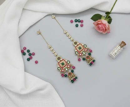 Multicolor Viora Danglers With Ear Chains