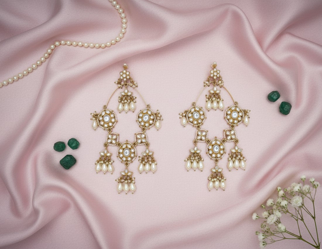 Ivory Gold Miraya Danglers