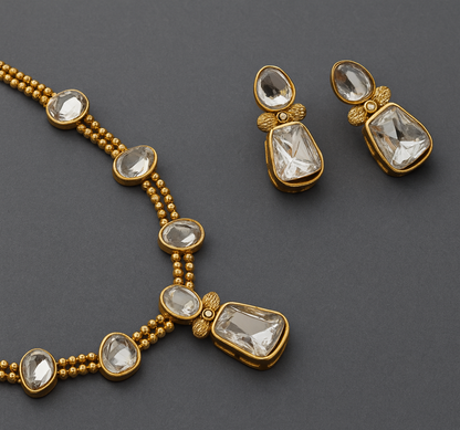 Ivory Dhrishti Kundan Set