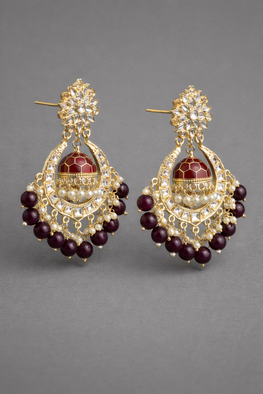 Maroon Kyra Jhumka