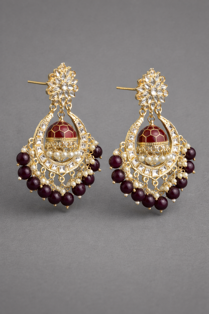 Maroon Kyra Jhumka