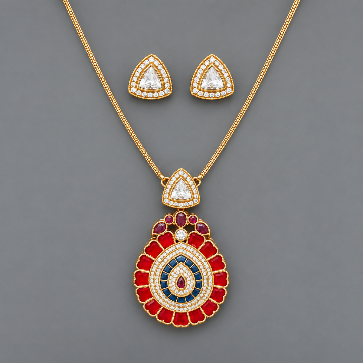 Red Twinkle Pendent Set