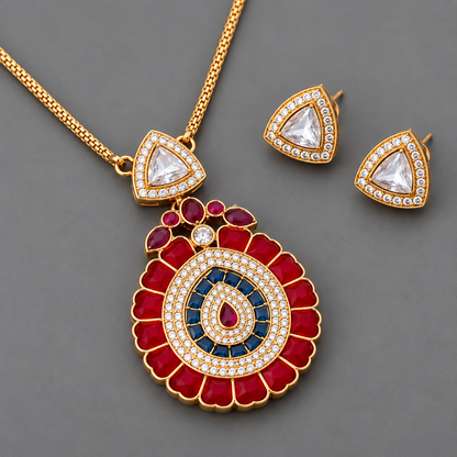 Red Twinkle Pendent Set