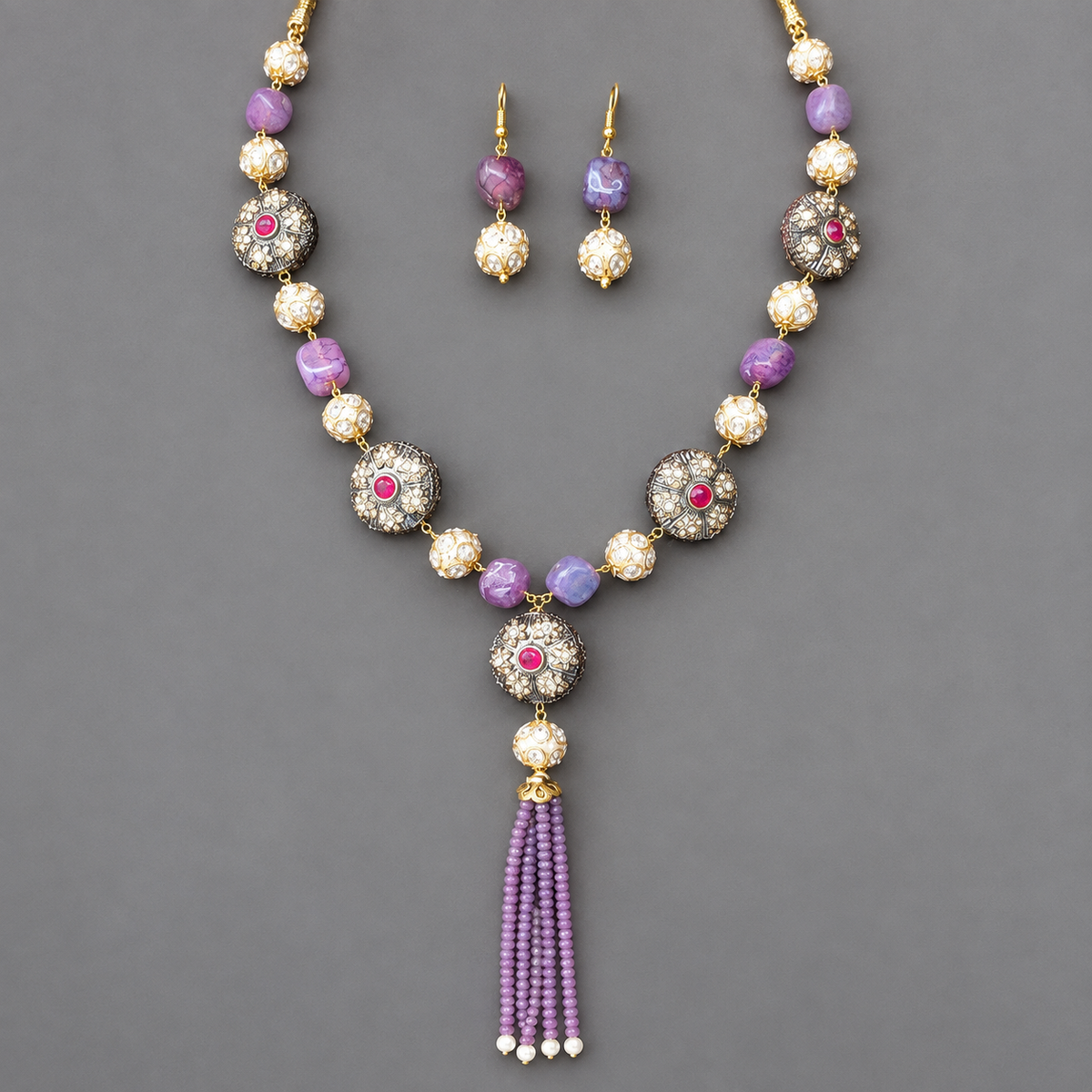 Purple Riha Antique Necklace Set