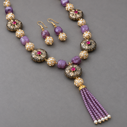 Purple Riha Antique Necklace Set