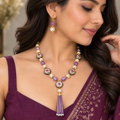 Purple Riha Antique Necklace Set
