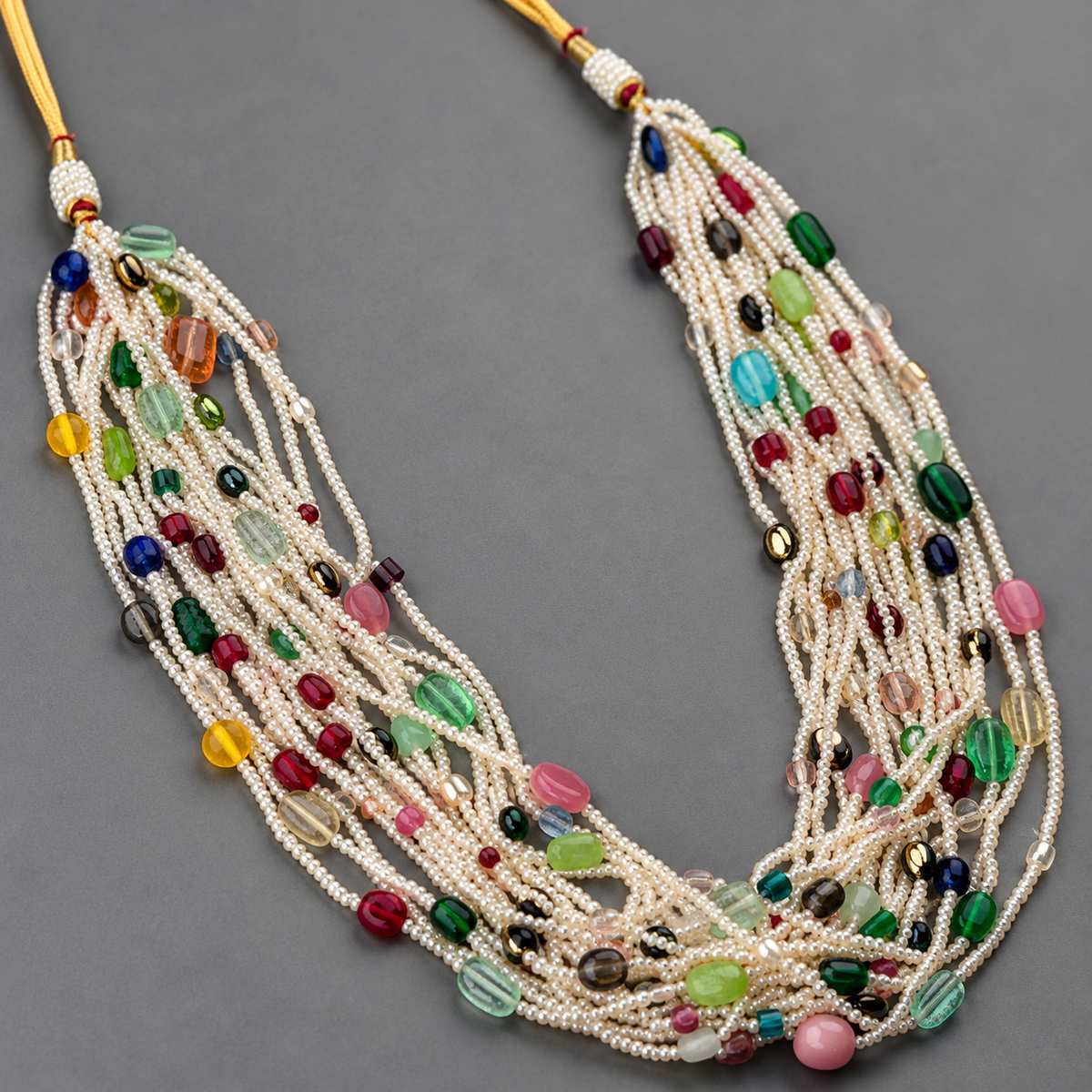Multicolor Jiya Antique Pearl Necklace