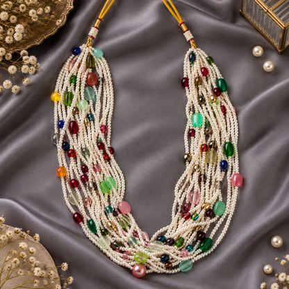 Multicolor Jiya Antique Pearl Necklace