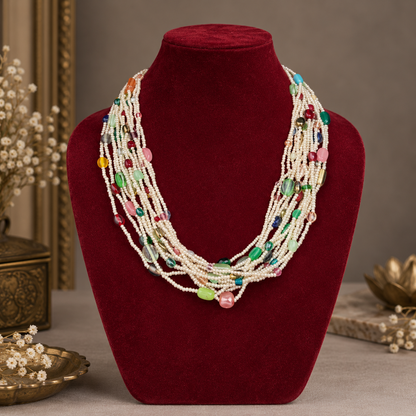 Multicolor Jiya Antique Pearl Necklace