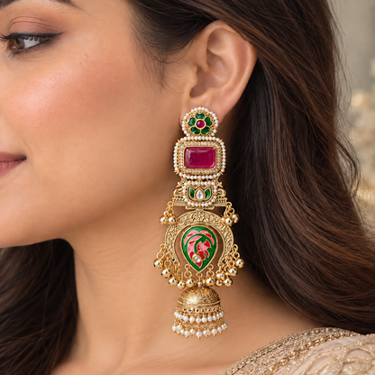Pink Aayra Kashmiri Earrings