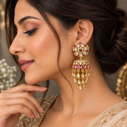 Pink Esha Jhumkas