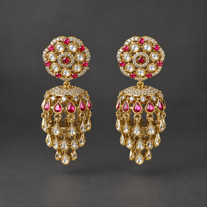 Pink Esha Jhumkas