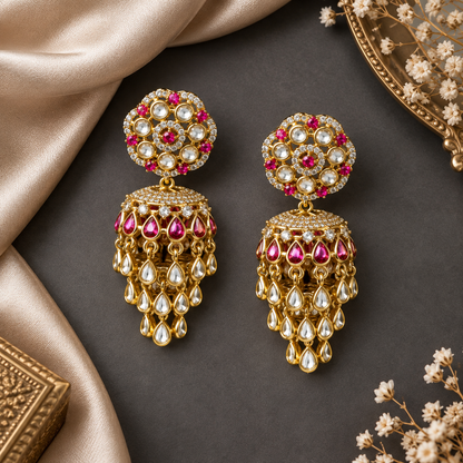 Pink Esha Jhumkas