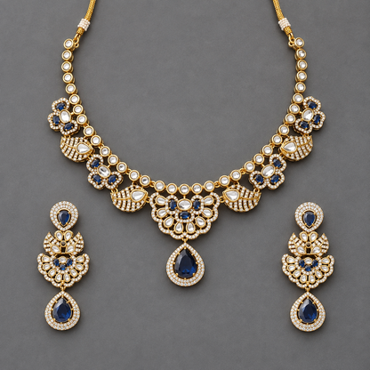 Blue Tanishka Moissanite Set