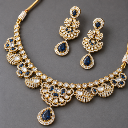 Blue Tanishka Moissanite Set
