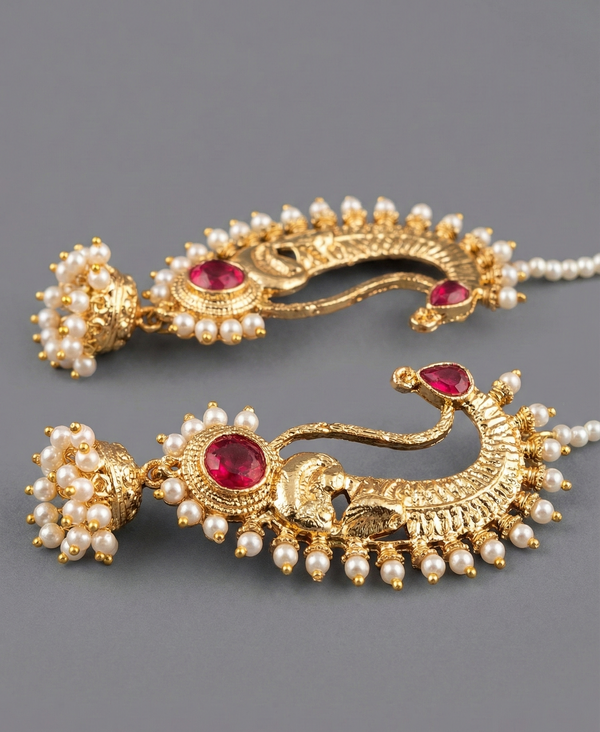 Pink Raiya Earcuff Jhumka