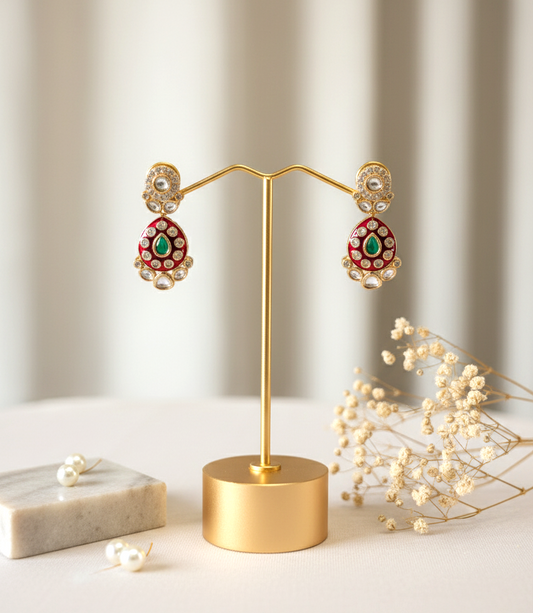 Ruby Iraaya Moissanite Danglers