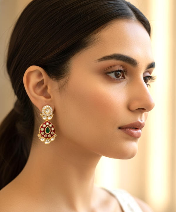 Ruby Iraaya Moissanite Danglers