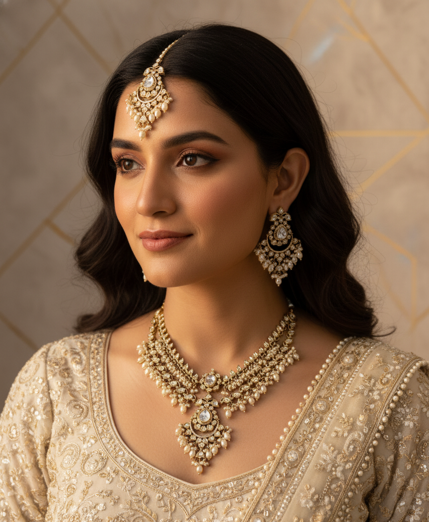 Ivory Sweta Kundan Necklace Set