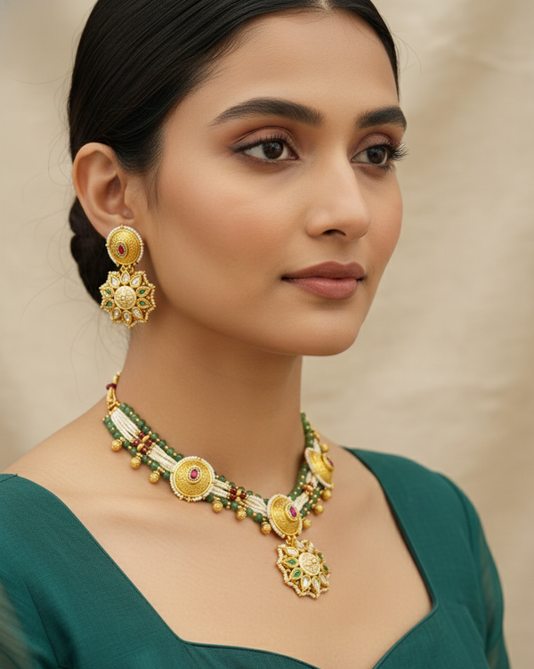 Multicolor Kanishka Heritage Necklace Set