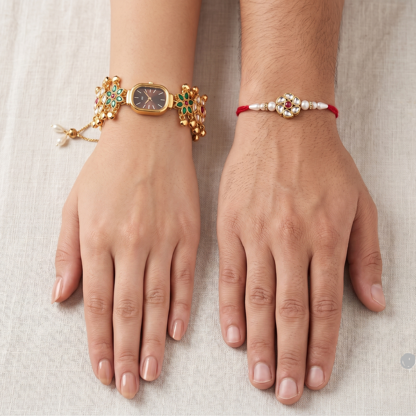 Multicolor Riyana Bhai Bhabhi Watch Rakhi Combo