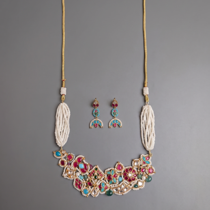 Multicolor Haarini Pachi Kundan Set