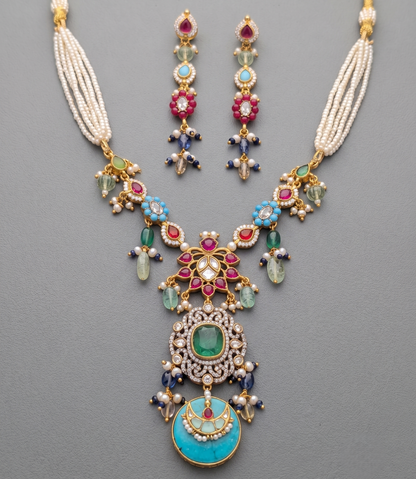 Multicolor Chandrika Pachi Kundan Set