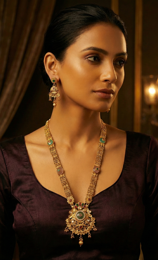 Multicolor Rishita Rajwadi Necklace Set