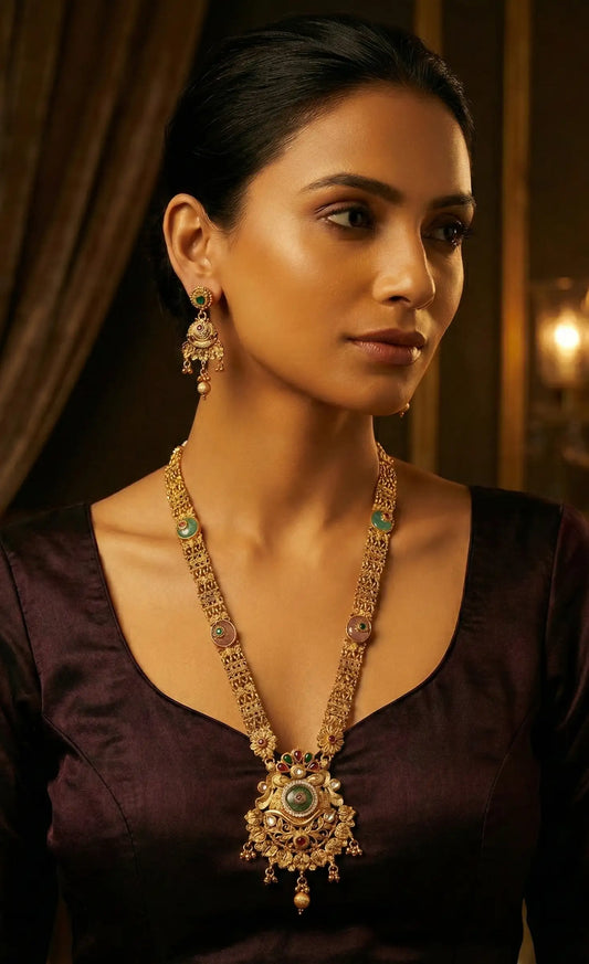 Multicolor Rishita Rajwadi Necklace Set