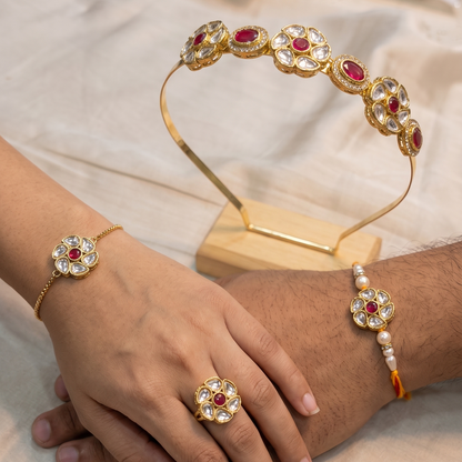 Pink Eshani Rakhi Combo
