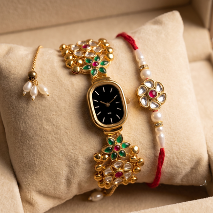 Multicolor Riyana Bhai Bhabhi Watch Rakhi Combo