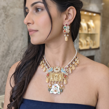 Multicolor Mohini Pachi Kundan Set