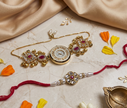 Multicolor Heena Bhai Bhabhi Watch Rakhi Combo