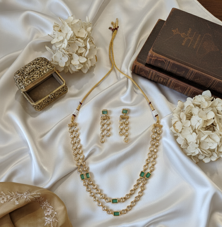 Gold Sitara Moissanite Polki Set