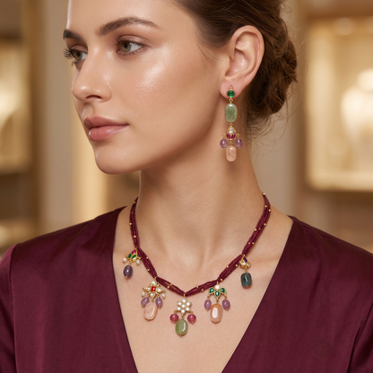 Multicolor Nandita Pachi Kundan Set