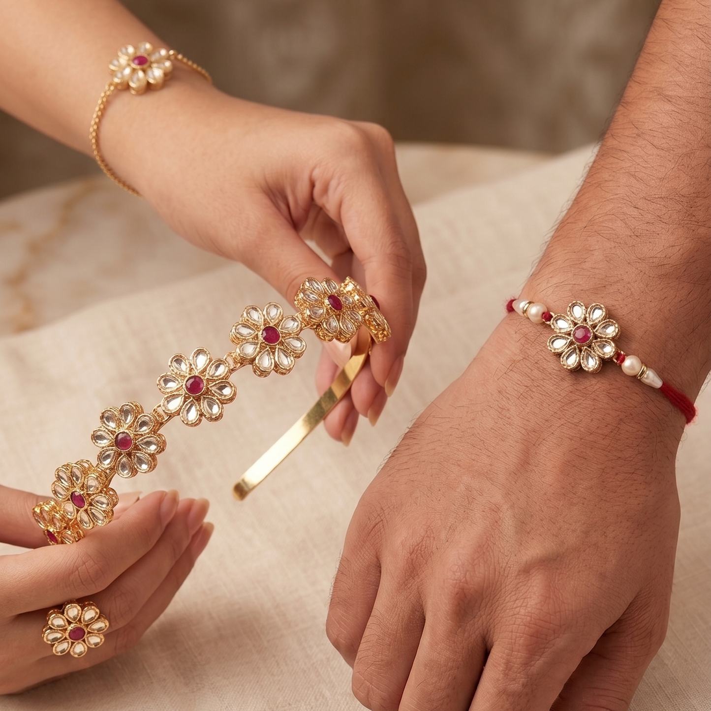 Pink Mrinal Rakhi Combo