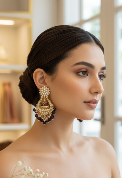 Maroon Kyra Jhumka