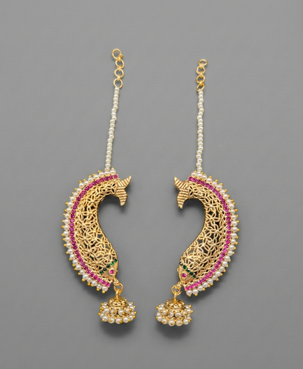 Multicolor Omvati Earcuff Jhumka