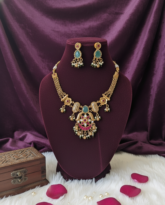 Multicolor Trisha Heritage Necklace Set