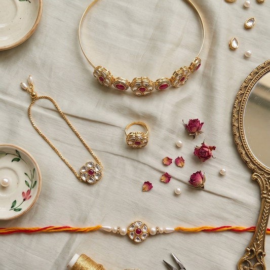 Pink Eshani Rakhi Combo