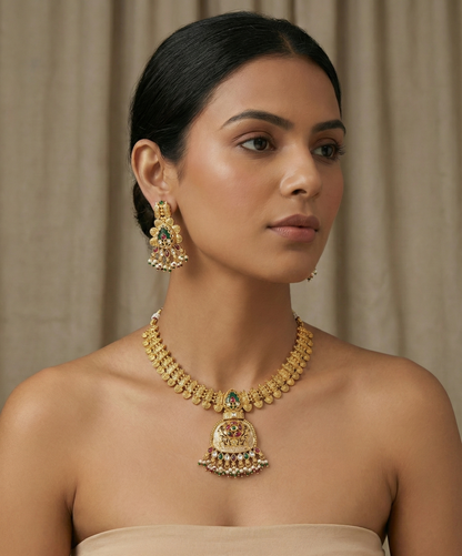 Multicolor Anaira Rajwadi Necklace Set