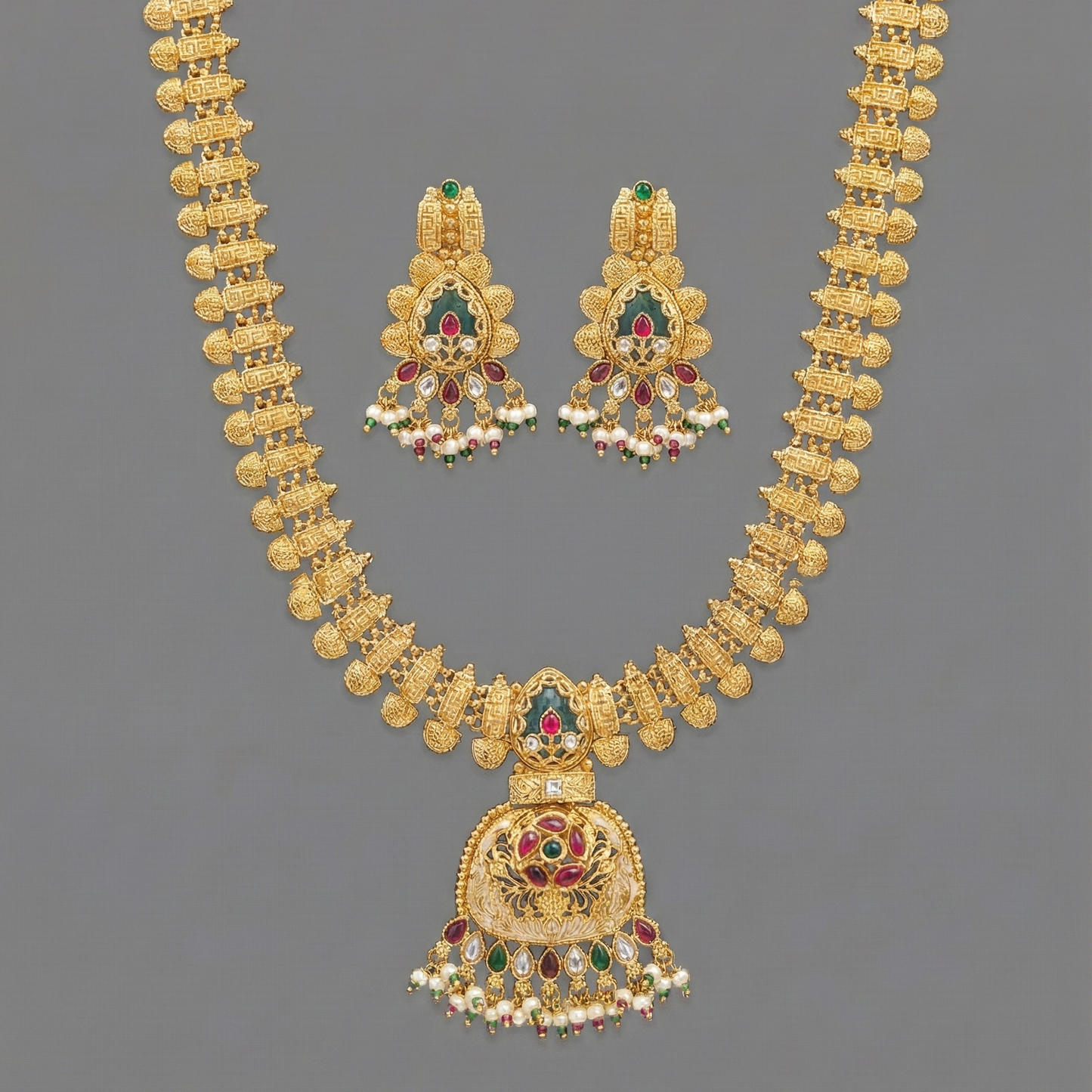 Multicolor Anaira Rajwadi Necklace Set
