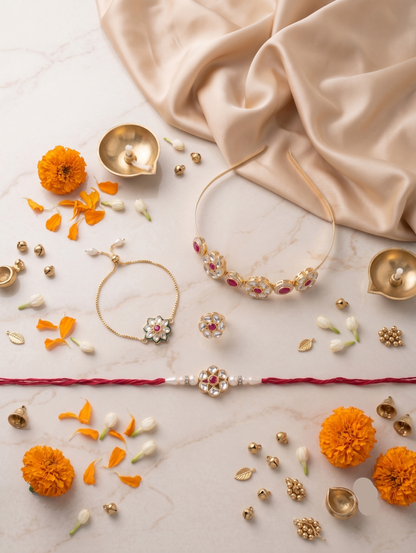 Pink Tarini Rakhi Combo